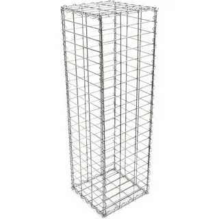 Wiltec Gabione 100 x 50 x 30 cm aus Drahtgitter, feuerverzinkter Gabionenzaun, Steinkorb für Gabionenwand, Gabionen Sichtschutz und Gabionen Hochbeet