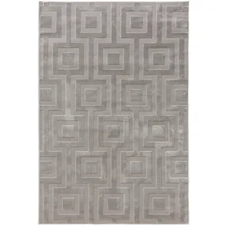 benuta Teppich Claire Grau 160x230 cm , Kunststoff , Abstrakt , Rechteckig , 160x230 cm , Oeko-Tex® Standard 100, Made in Turkey , pflegeleicht , Teppiche und Böden, Teppiche