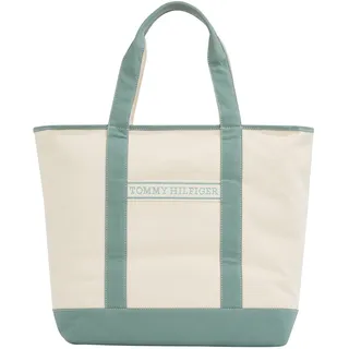 Tommy Hilfiger Damen Tote Bag Tasche Summer Canvas Tragetasche, Türkis (Charming Green), Einheitsgröße