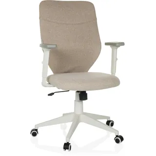 hjh OFFICE Ergonomischer Home-Office Stuhl COSIO II Drehstuhl für Büro, Armlehnen & Lordosenstütze höhenverstellbar, Beige