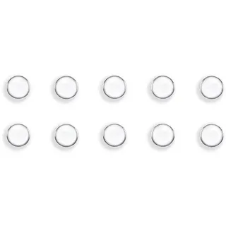 Bi-Office Magnete, 10 Stück, rund, Durchmesser 25 mm, Farbe: Silber