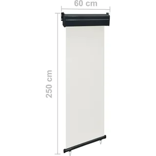 vidaXL Seitenmarkise 140 x 250 cm Beige Polyester