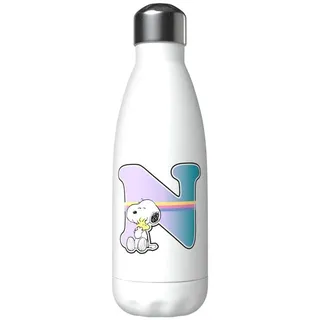 CYPBRANDS Snoopy Wasserflasche aus Edelstahl, luftdicht, mehrfarbig, 550 ml, Weiß, offizielles Lizenzprodukt