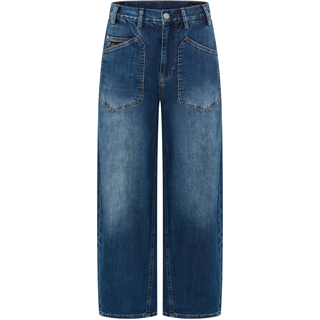 Loose-fit-Jeans HERRLICHER "Meryll Denim Light", Damen, Gr. 29, Länge 32, blau (dolphin), Denim/Jeans, Obermaterial: 98% Baumwolle, 2% Elasthan, loose fit knöchelfrei, Jeans Loose-fit-Jeans, O-Shape mit aufgesetzten Taschen