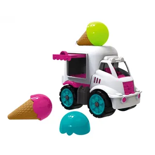 BIG Power-Worker Spielzeug Mini Eiswagen - Rosa, Weiß, Türkis, Grün