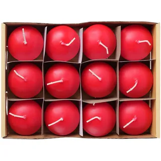 12 Stück Rot Schwimmkerzen 4,6x3cm, Dekorative Kerze ohne Parfüm Spa Kerzen 4 Stunden Verbrennung