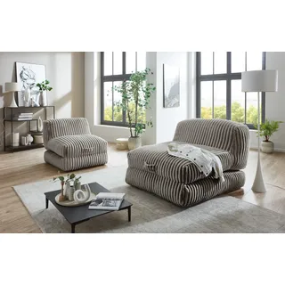 Home Affaire Lounge-Sessel Pia Megacord 83 x 80 x 95 cm grau mit Schlaffunktion