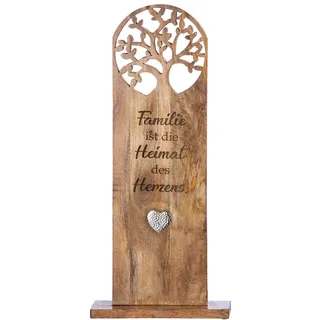 GILDE Holz Deko Standrelief XXL - Lebensbaum Familie & Heimat - Geschenk Einzug Eigenheim - Naturfarben Höhe 86 cm