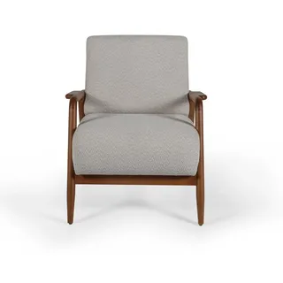 Sessel Club Lounge Designer Lehn Moderne Sessel 1 Sitzer  Polster Grau - Grau
