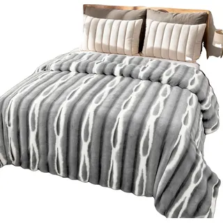 Faux-Fur-Decke, r Komfort, vielseitige Dekoration, Gradient hellgrau, 160x200cm