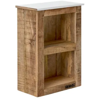 Woodkings Bad Pune Holz Natur weiß rustikal massiv Badmöbel Regal Badezimmer Badezimmerschrank Wandschrank Wandregal