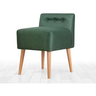 Atelier Del Sofa Bohème-Pouf mit Holzbeinen, 100% Baumwolle, Grün, 43 x 43 x 45 cm | 35 DNS Orthopädischer Schaumstoff, 6 cm dick | Stilvoll und bequem für Hotel und Zuhause
