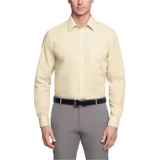Van Heusen Herren Kleid Shirt Regular Fit Popeline Solid Klassisches Hemd, Zitronenglasur, 18.5" Hals 34"-35" Ärmel