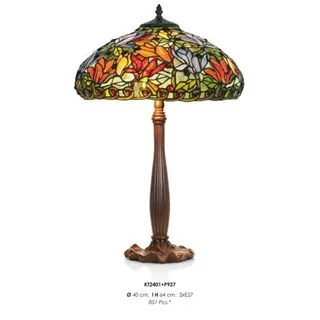 Casa Padrino Tiffany Hockerleuchte im Jugendstil, Buntglas, Höhe 64 cm, Durchmesser 40 cm
