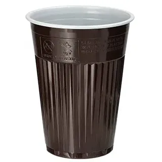 3000 Thermo-Automatenbecher, PS 0,18 l Ø 7,03 cm · 9 cm braun/weiss Plastikbecher