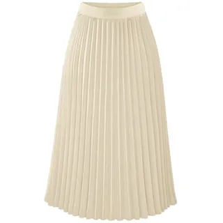 Plisseerock Damen Damen Lang Faltenrock Elastische Plissee Rock A Linie Chiffon Rock Einfarbig Frühling Sommer Herbst Maxirock
