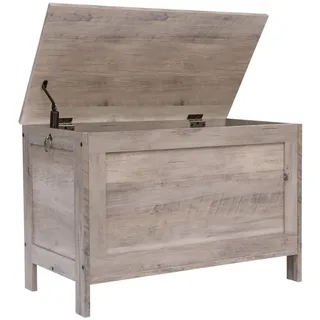 HOOBRO Truhen, Sitzbank mit Stauraum, Spielzeugtruhe mit Deckel, Schuhbank, Sitztruhe, Aufbewahrungstruhe, Robust, Sicherheitsscharniere, Schlafzimmer, Wohnzimmer, 76 cm, Greige EBG75CW01G1