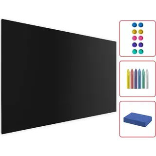 Metallische Magnettafel KREIDETAFEL SCHWARZ 120x90cm MetalBoards Memoboard für jede Art von Magneten Magnetpinnwand + 6 Tafelkreide, 10 Magnete und Schwamm