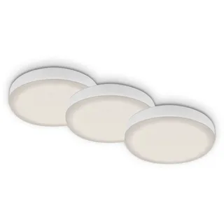 Briloner LED-Einbauleuchte Plat 3er-Set Weiß Ø 7,5 cm Neutralweiß