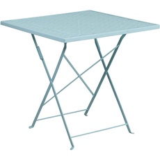 Flash Furniture Terrassentisch, quadratisch, 71 cm, Himmelblau