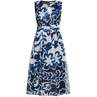 Chiffonkleid BETTY & CO "Chiffonkleid ohne Arm", Damen, Gr. 40, EURO, bunt (weiß, dunkelblau), Obermaterial: 100% Polyester PES., Kleider Chiffonkleid