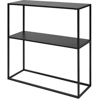 AC Design Furniture Nino Konsolentisch mit 1 Ablage, Industrieller aus Metall, Schwarzer Beistelltisch, Industrielles Möbel, Wohnzimmermöbel, Flurmöbel, B: 79,5 x H: 80,5 x T: 26 cm