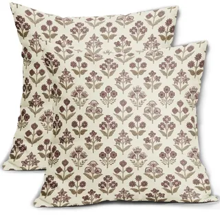 sivirary Kissenbezug Floral 45,7 x 45,7 cm Braun