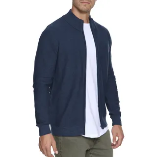 Strickjacke INDICODE "Marland", Herren, Gr. XXL, blau (navy), Strick, Obermaterial: 100% Baumwolle, unifarben, normal, hoch geschlossener Ausschnitt, Strickjacken Strickjacke, Topseller