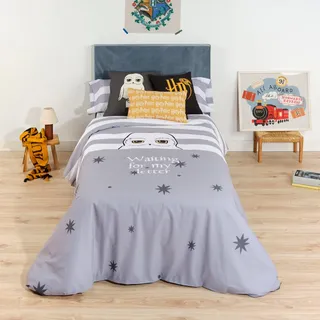 Belum Bettbezug Harry Potter, Bettbezug mit Knöpfen 100% Baumwolle, Modell Waiting Letter für 80 cm Bett (140 x 200 cm)