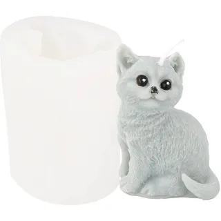 JS MOLD Silikonform Tiere 3D, Katzen Form Silikon Seifengießform,Tier Gießformen Silikon,Hund Kerze Silikonform,Epoxidharz Formen für Kuchen, Seifen, Fondant Kuchen Dekoration Form (7#)