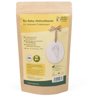 Grünspecht Naturprodukte GRÜNSPECHT Bio-Baby-Abdruckmasse, Baby Handabdruck & Fußabdruck, aus zertifizierter Bio-Kartoffelstärke, Geschenk Geburt, 1 Dose (677-00)