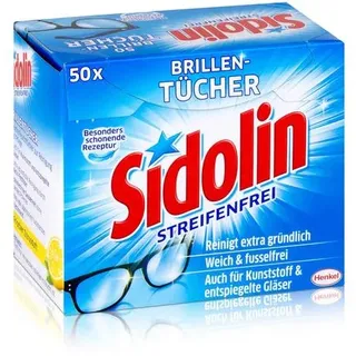 Henkel Sidolin Brillenputztücher reinigt Besonders schonend 50 Stück),