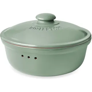 ROMERTOPF Brottopf Rund Ø 30cm - Brotkasten Grün aus Keramik - Atmungsaktiver Tontopf für langanhaltende Frische von Brot und Brötchen