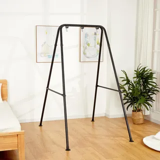 SELFLA Faltbarer Hängesessel Gestell, Tragbar für Indoor/Outdoor, Robust und Einfach zu Montieren (Hängesessel Nicht im Lieferumfang Enthalten) - Schwarz