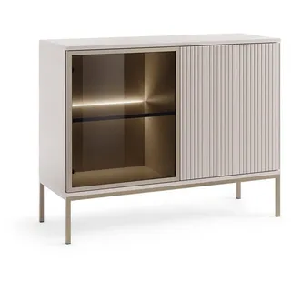 Masseno Kommode Sentiero 104/83/39 cm mit LED 2 Türen Kaschmir , Holzwerkstoff , 104x83x39 cm , Kleinmöbel, Kommoden, Kommoden
