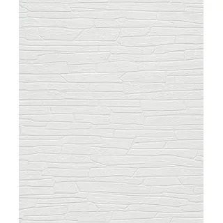 Rasch Textil Vliestapete Kollektion Steine und Hölzer 10 m x 0,53 m 150001 Weiß