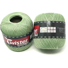Twister Häkelgarn Handstrickgarn Baumwollgarn 2x100g (grün)