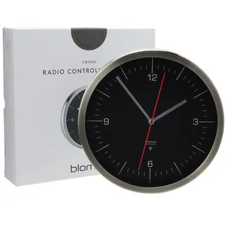 Blomus - Funkuhr, Wanduhr, Uhr - CRONO - Edelstahl - Ø 24 cm