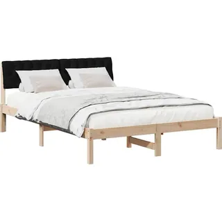 Bettgestell Braun und Schwarz 140 x 200 cm Massivholz Kiefer - Braun