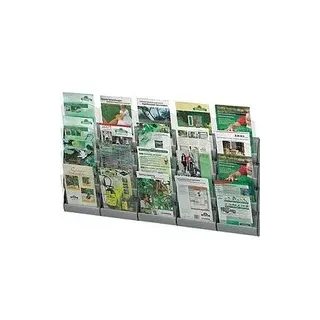 PAPERFLOW Wandprospekthalter Integral silber DIN A4 20 Fächern 116,0 x 9,0 x 73,0 cm, 5 St.