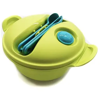 Tupperware, Lunchbox 9906 1,5 L Limette mit Besteck mikrowellengeeignet