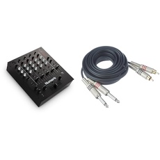 Numark M6 USB - 4-Kanal DJ-Mixer mit integriertem Audio Interface & Adam Hall Cables 3 STAR TPC 0300 Twin-Kabel 2 x Klinke TS auf 2 x Cinch | 3 m