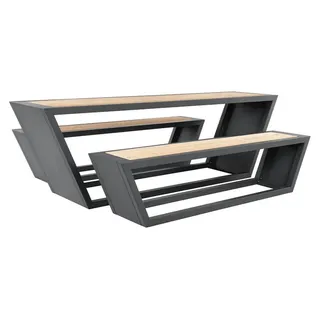 HOME DELUXE Sitzgarnitur aus Stahl KOBON Anthrazit - Germany - 2 x Bank + 1 x Tisch | bequeme Sitzgarnitur, moderne Sitzgarnitur, elegante Sitzgarnitur, Sitzgarnitur für Wohnzimmer, Sitzgarnitur mit Stauraum, hochwertige Sitzgarnitur, L-förmige Sitzgarnitur, Sofagarnitur, gemütliche Sitzgarnitur, Sitzgarnitur aus Leder, Sitzgarnitur im Landhausstil, stilvolle Sitzgarnitur, modulare Sitzgarnitur, Designer-Sitzgarnitur, komfortable Sitzgarnitur, langlebige Sitzgarnitur, flexible Sitzgarnitur, Sitzgarnitur fü