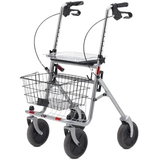 Bischoff & Bischoff Senio Rollator faltbar mit großen Rädern grau/silber