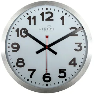 Nextime 3999ARRC 35,00 cm Funk Wanduhr silber/rot/schwarz/weiß