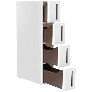Songmics Nischenwagen weiß, braun 17,0 x 45,0 x 83,0 cm