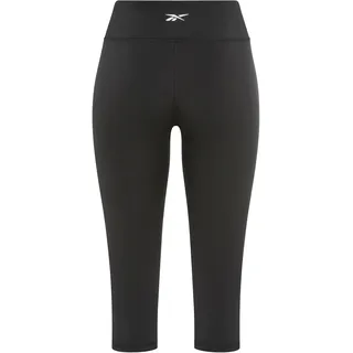 3/4-Leggings REEBOK "CORE MID RISE CAPRI", Damen, Gr. L, N-Gr, schwarz, Obermaterial: 100% Polyester, Hosen 3/4-Leggings
