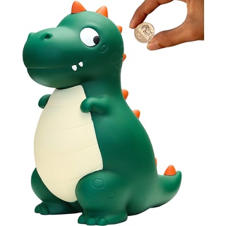 LEcylankEr Dinosaurier Spardose Kinder Dinos Sparschwein Taufgeschenke für mädchen Jungen Money Box aus Sicheres PVC-Material Gut für Dekoration, Spielzeug, Geschenk (Grün)