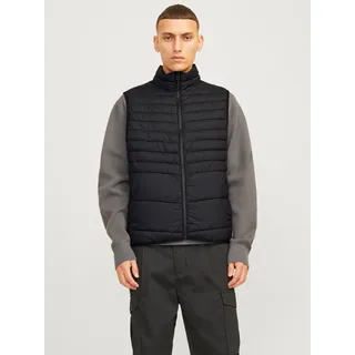 Jack & Jones Steppweste »JJESTATE Praktische Weste mit Beutel, ideal für unterwegs« unifarben, modisch, regular fit, Polyester, schwarz