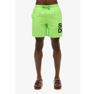 Superdry für Herren. M3010247A Badeanzug, 43,2 cm, mit grünem Sportswear-Logo (L), Strandbekleidung, Recyceltes Polyester, Nachhaltig